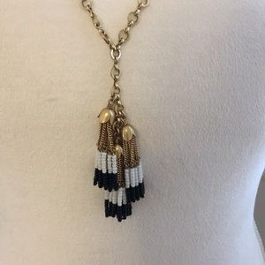 J. Crew Beaded Tassel Necklace